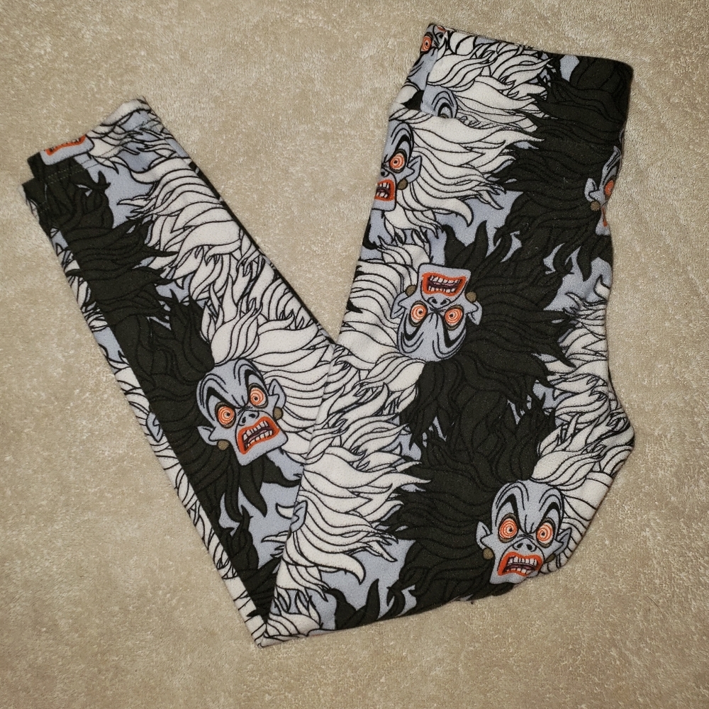 LuLaRoe Disney Villains Cruella s/m kids leggings